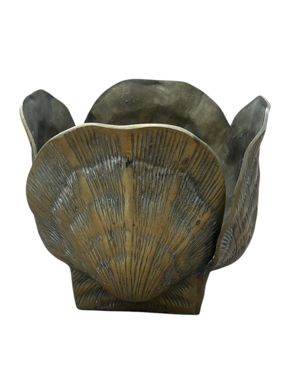 Vintage Solid Brass/Bronze Scallop Shell Decorative Base – Korea
